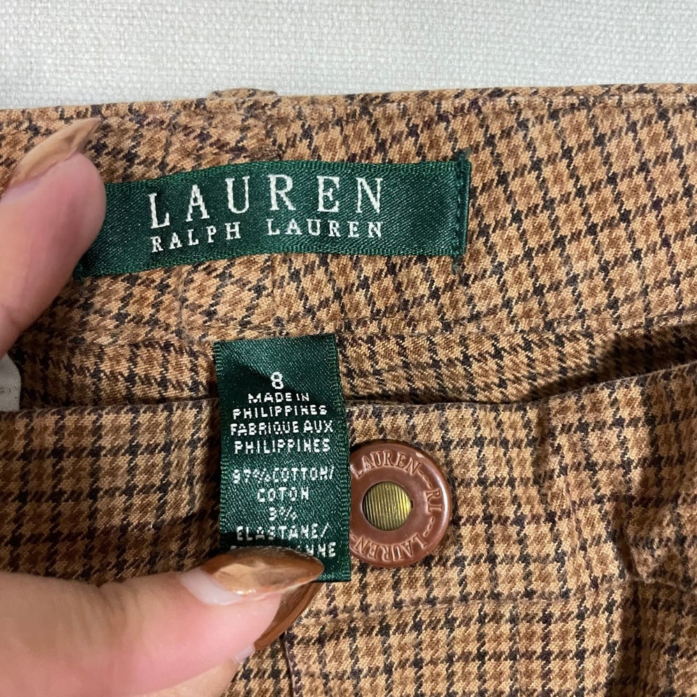 Lauren Ralph Lauren Mens Brown Plaid Dress Pants Trousers - Picture 4 of 8